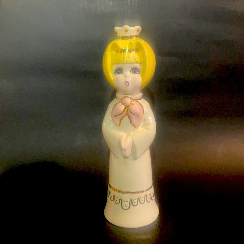 Vintage E A Owens Ceramic Christmas Angel Candle Holder!